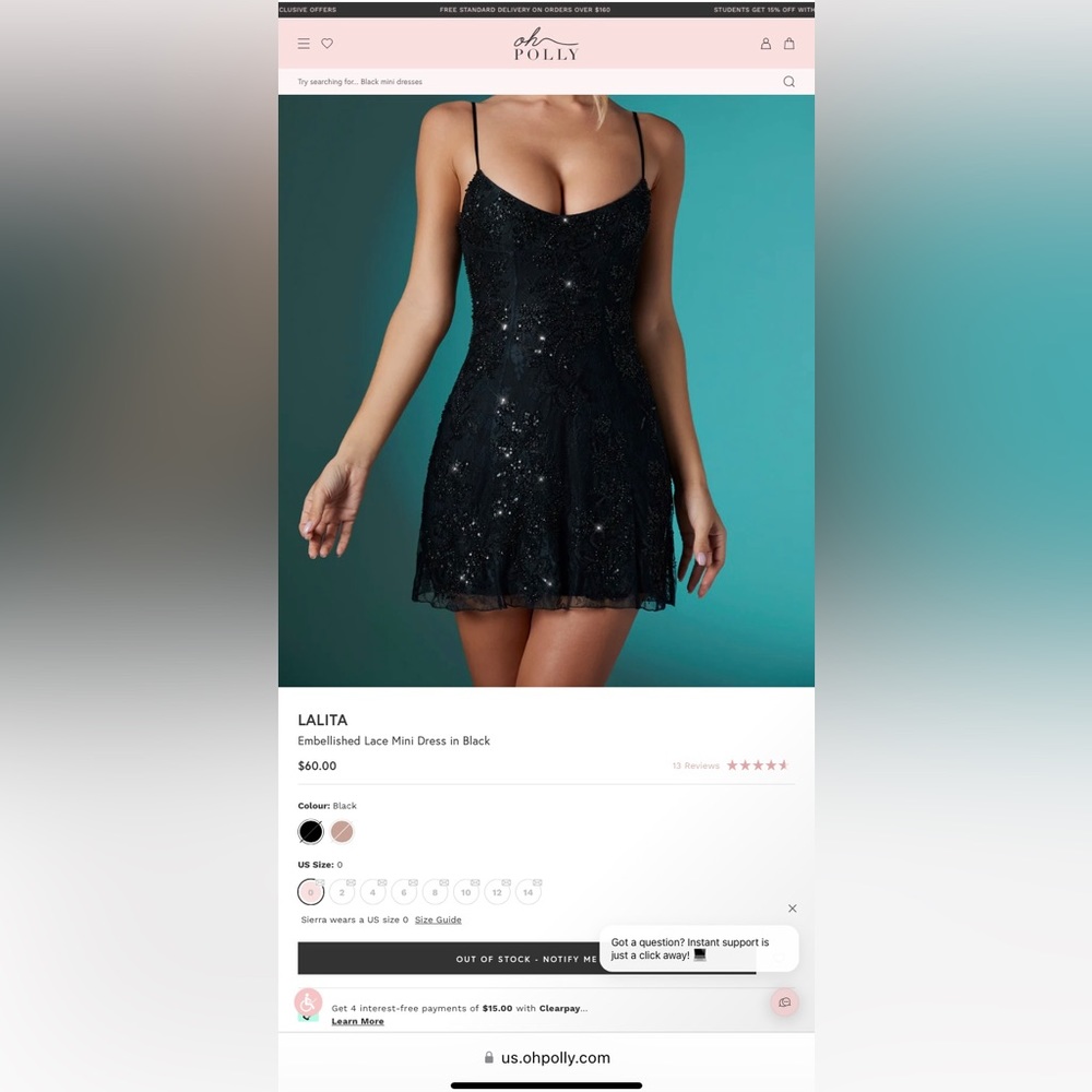 PENDING: Oh Polly Black Dress